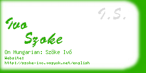 ivo szoke business card