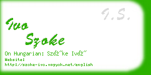 ivo szoke business card